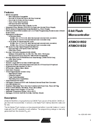 Datasheet AT89C51RD2-SLSIM manufacturer ATMEL